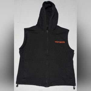 Harley-Davidson Black Vest with Orange Logo, Size M